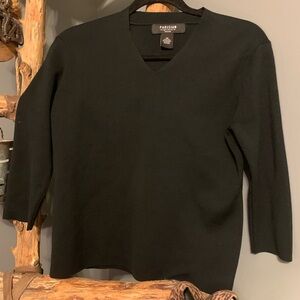 Stunning Black Classic V Neck Sweater Parisian Signature Medium Petite